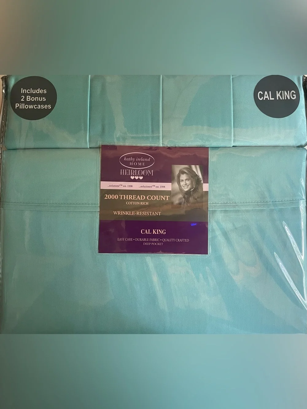 kathy ireland Aqua Blue Microfiber Sheet Set